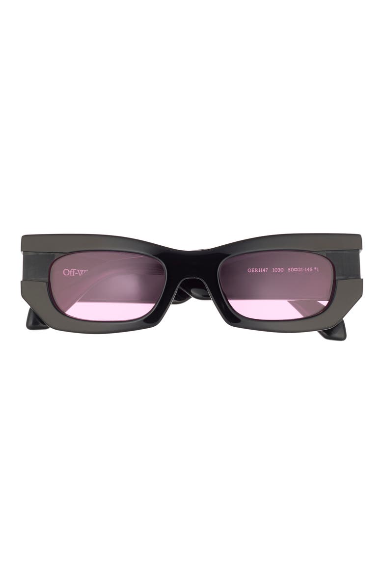 Belleville 50mm Square Sunglasses, Main, color, BLACK PINK