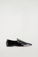 COS Croc-Effect Leather Loafers