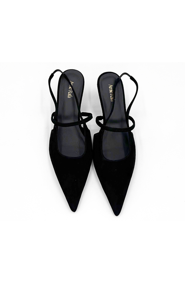 Amie Rafa Connie Slingback Suede Heels, Alternate, color, Black