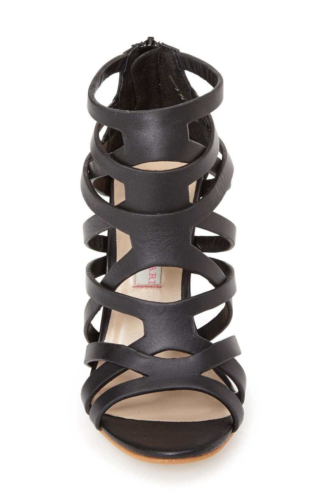 'Lux' Espadrille Wedge, Alternate, color, BLACK LEATHER