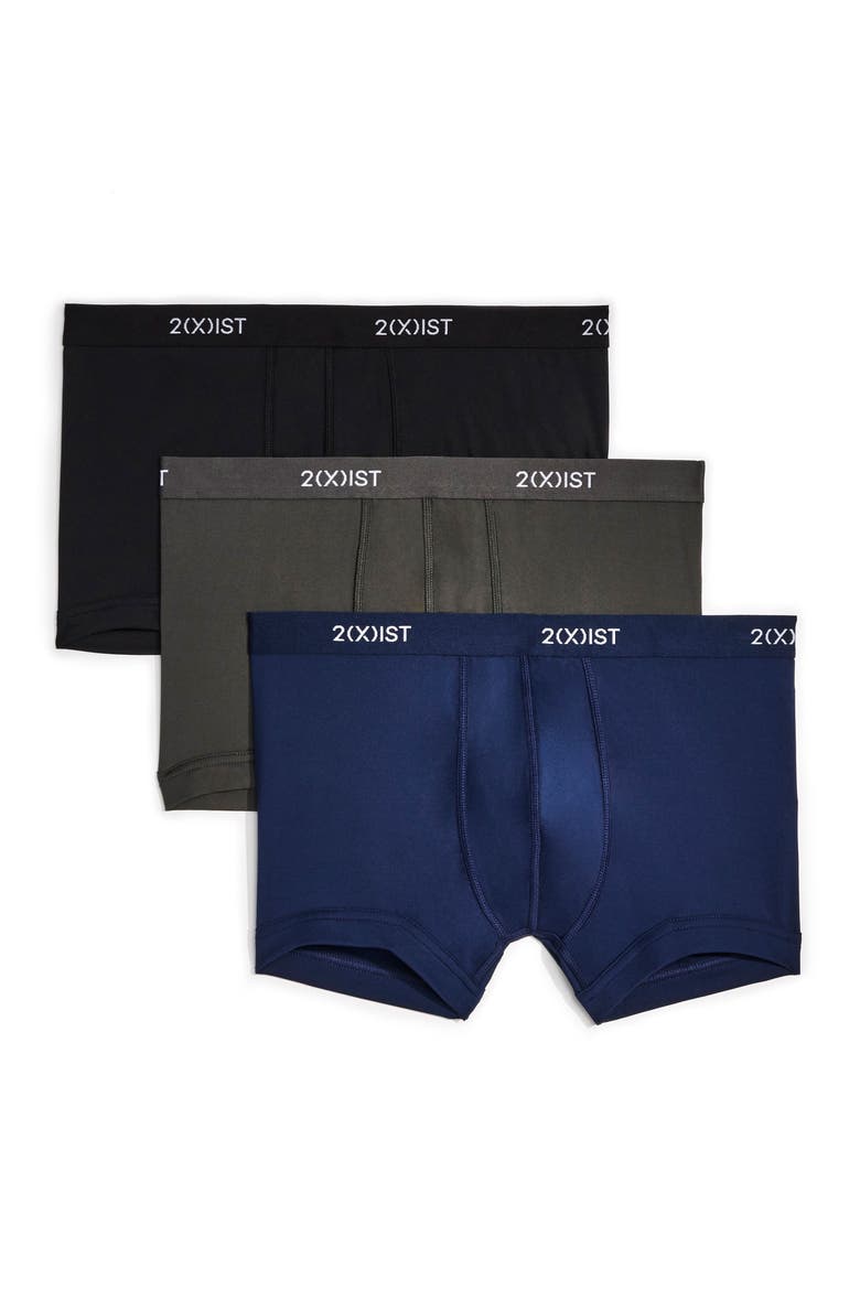 Micro Speed Dri 3-Pack Trunks, Main, color, BLACK/ CHARCOAL/ VARSITY BLUE