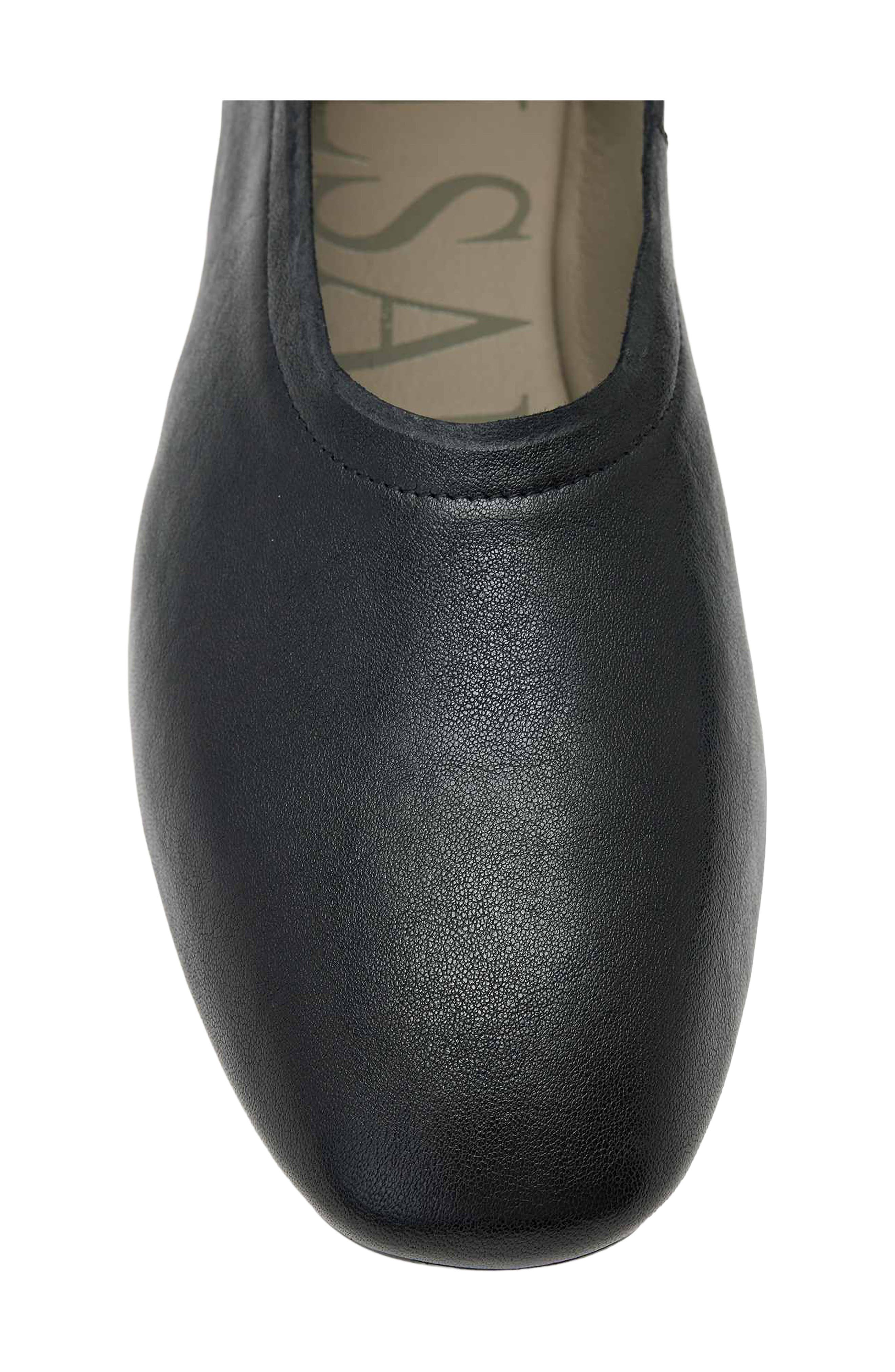 Hailee Leather Flat, Alternate, color, BLACK
