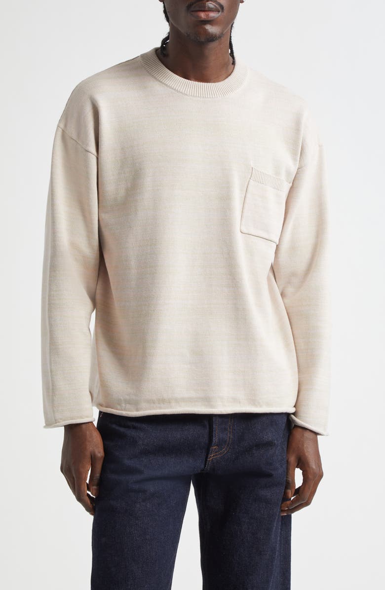 Waste Yarn Project Alice Pocket Crewneck Sweater, Main, color, Lights Melange