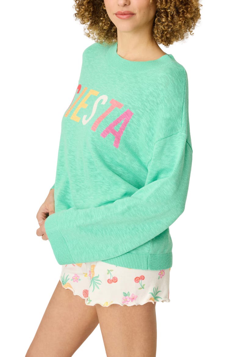 Viva La Vida Crewneck Sweater, Alternate, color, TROPIC GREEN