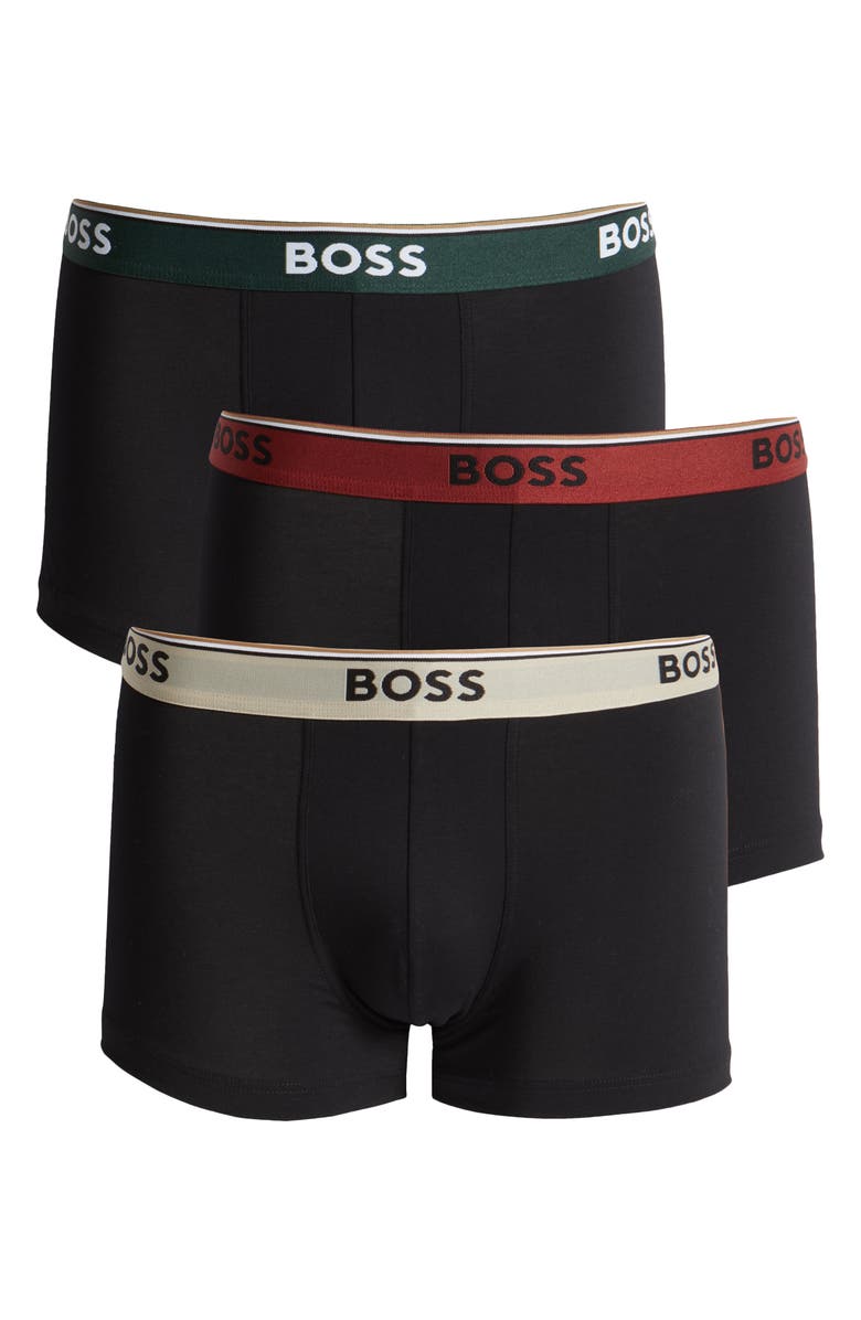 HUGO Assorted 3-Pack Power Stretch Cotton Boxer Briefs, Alternate, color, 