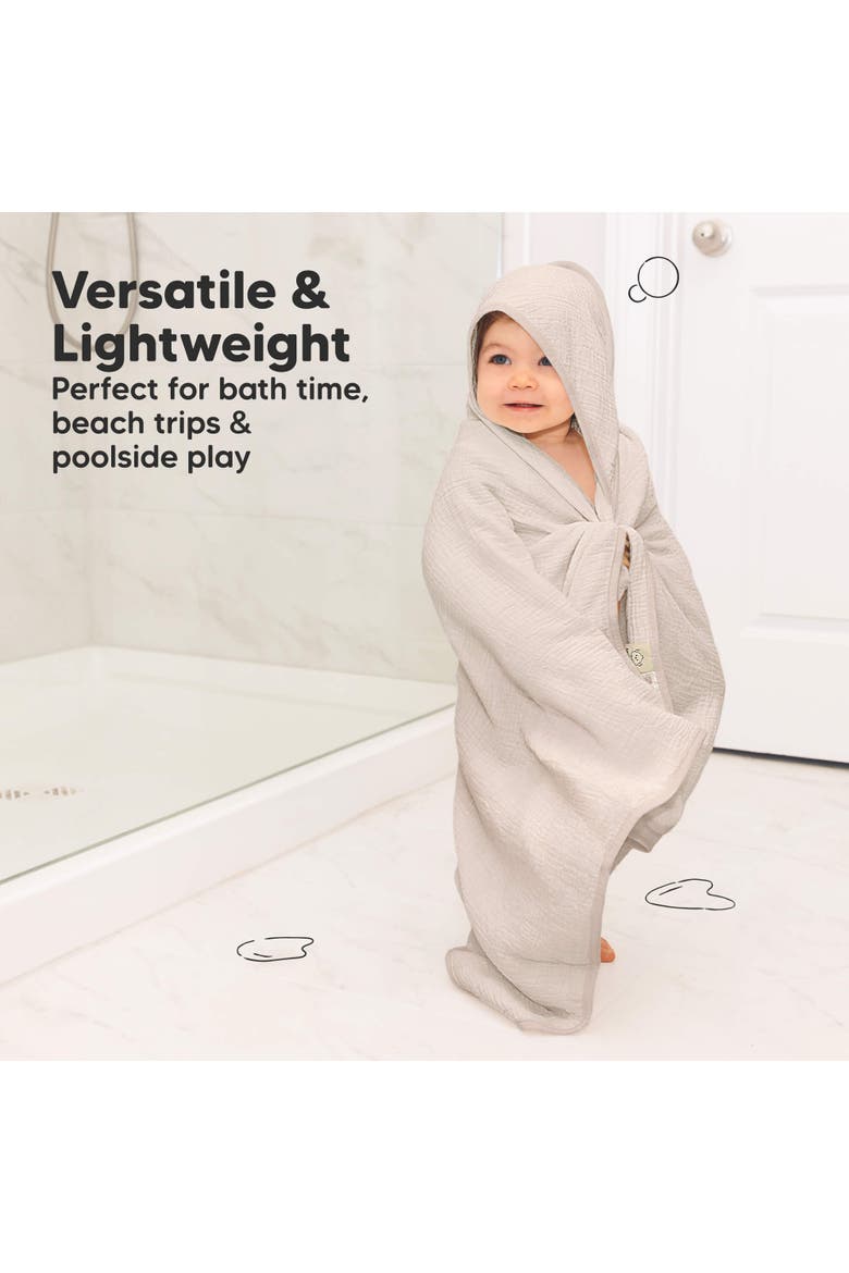 2-Pack Lyra Muslin Hooded Towels, Alternate, color, Sage