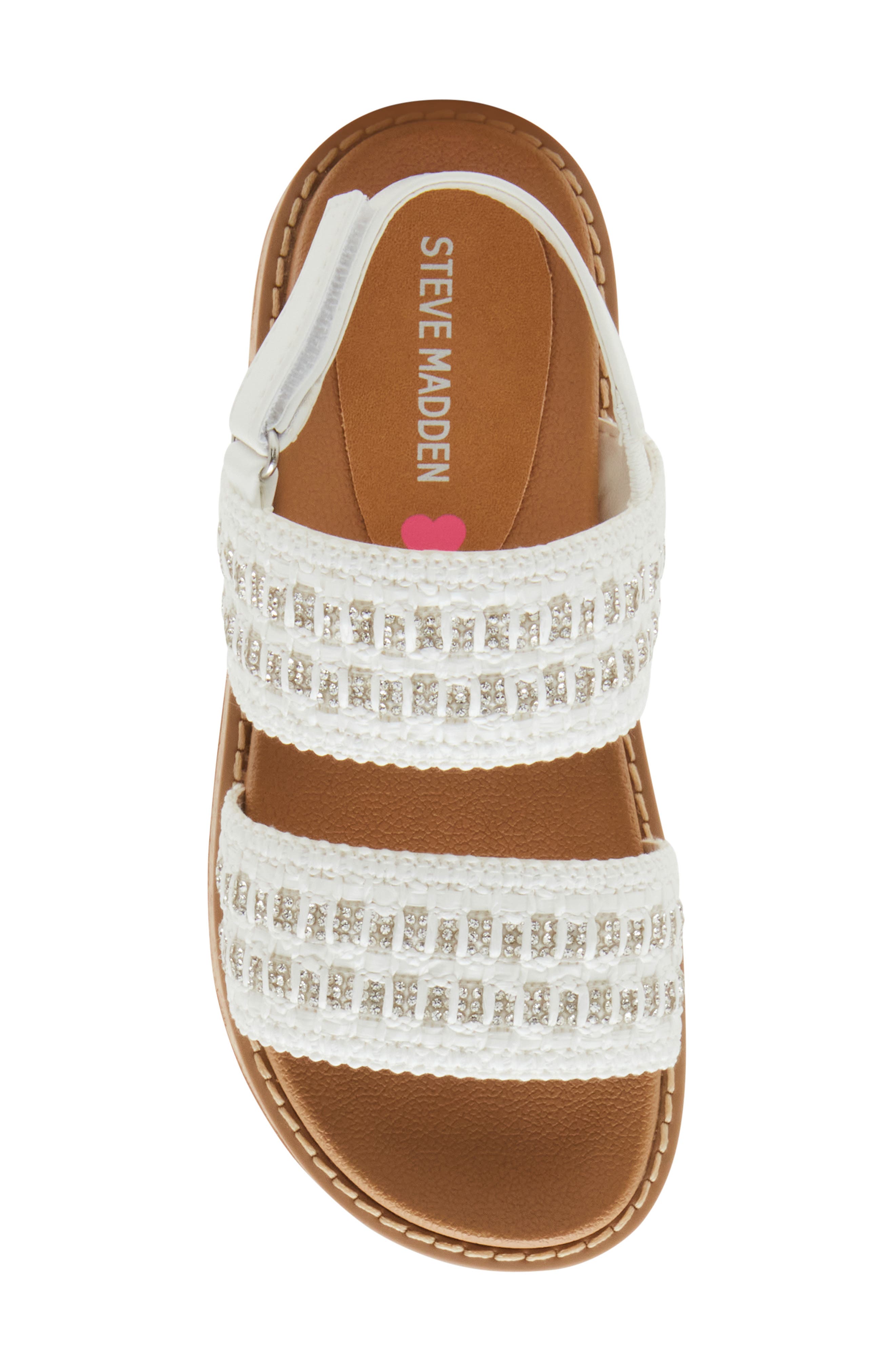 Steve Madden Kids' Jbuggy Slingback Platform Sandal, Alternate, color, White