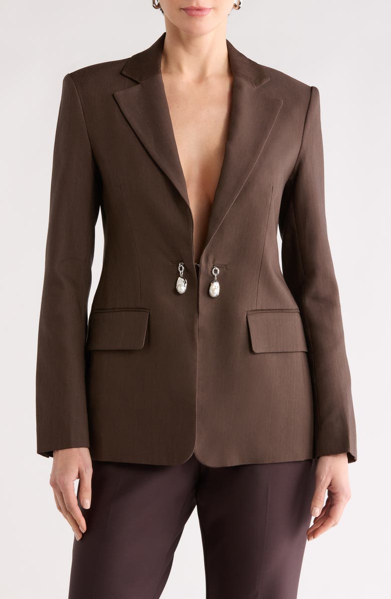 A.L.C. Mel Notch Lapel Blazer, Main, color, Dark Carob