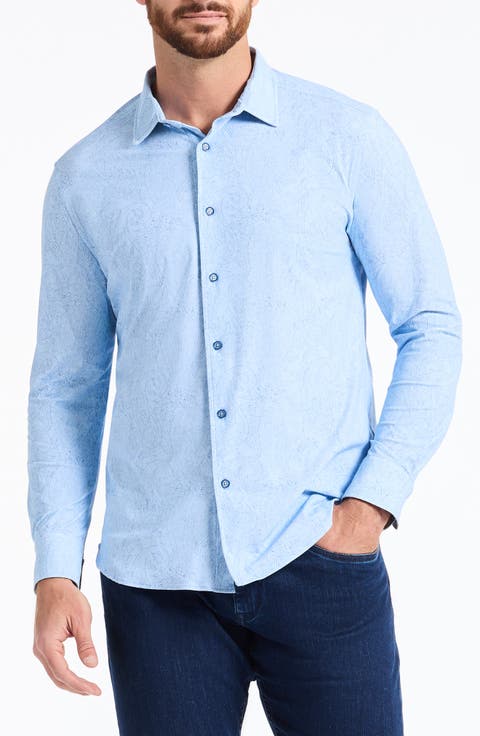 Thurston Paisley Knit Button-Up Shirt
