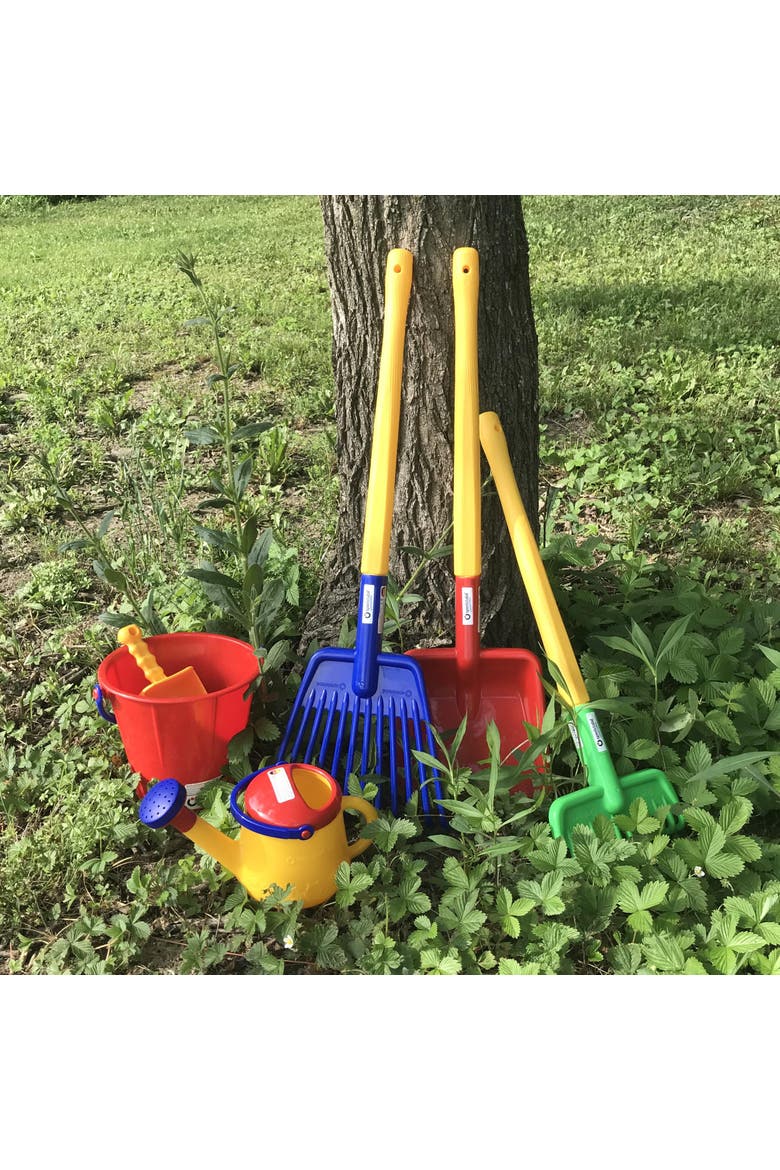Children's Long Handled Leaf Rake, Alternate, color, Blue Multi