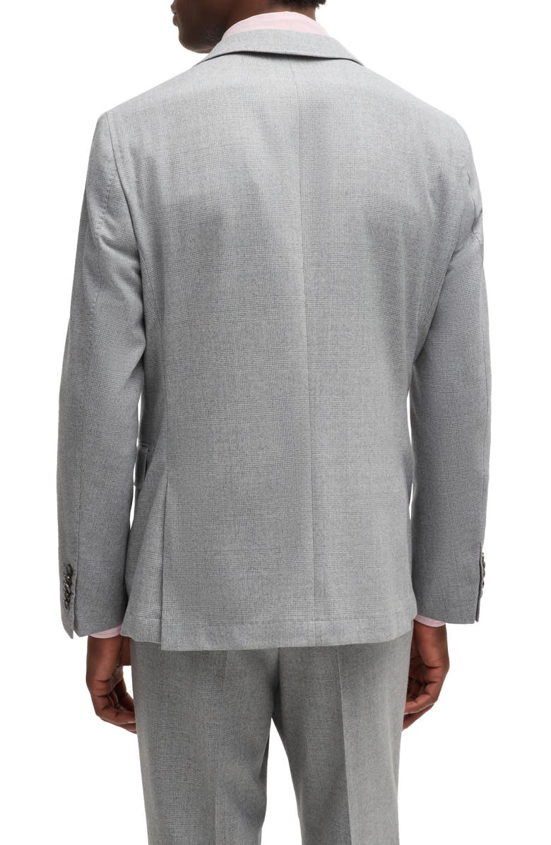 BOSS Camel Heston Plaid Virgin Wool Suit, Alternate, color, Open Grey