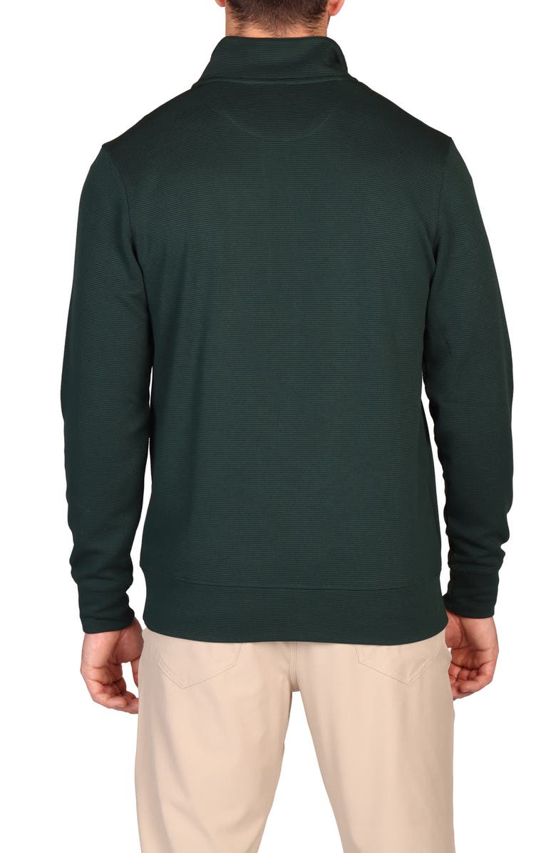 TailorByrd Rib Knit Quarter Zip Pullover, Alternate, color, Hunter Green