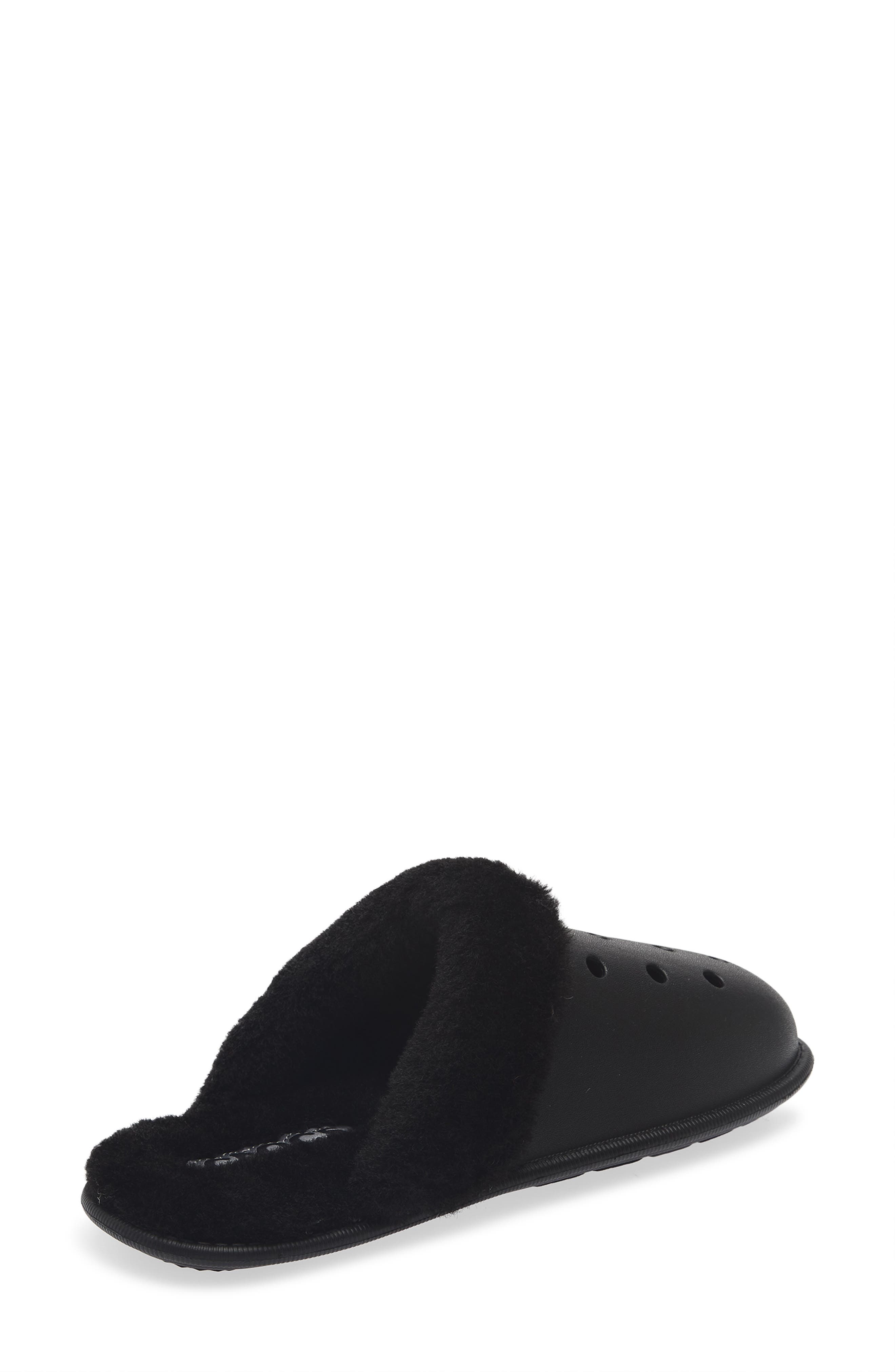 CROCS Classic Fuzz Scuff, Alternate, color, Black