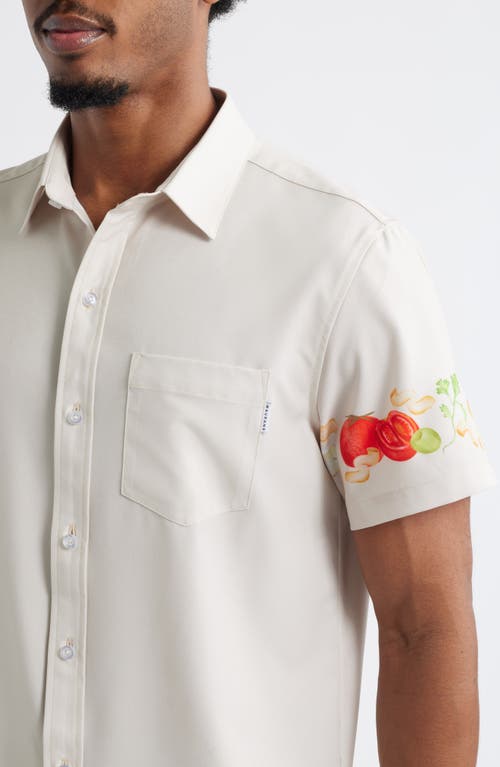 Mavrans Ciao Weekend Cucina Print Short Sleeve Performance Button-up Shirt