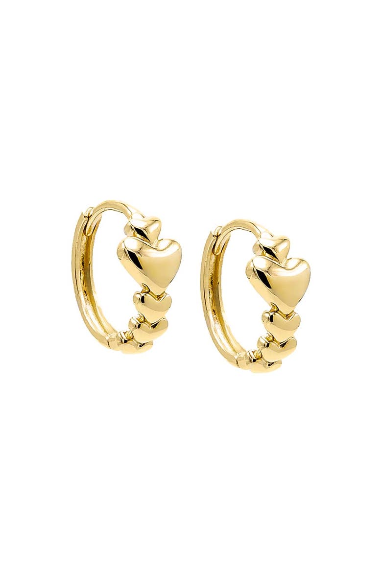 Solid Hearts Graduated Huggie Earring 14K, Main, color, 14K Gold