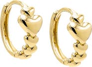 BY ADINA EDEN Solid Hearts Graduated Huggie Earring 14K