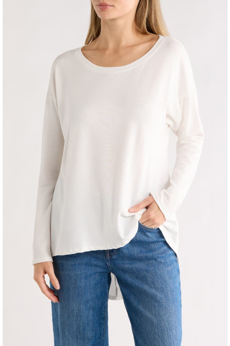 Boat Neck High-Low Sweater, Main, color, WHITE