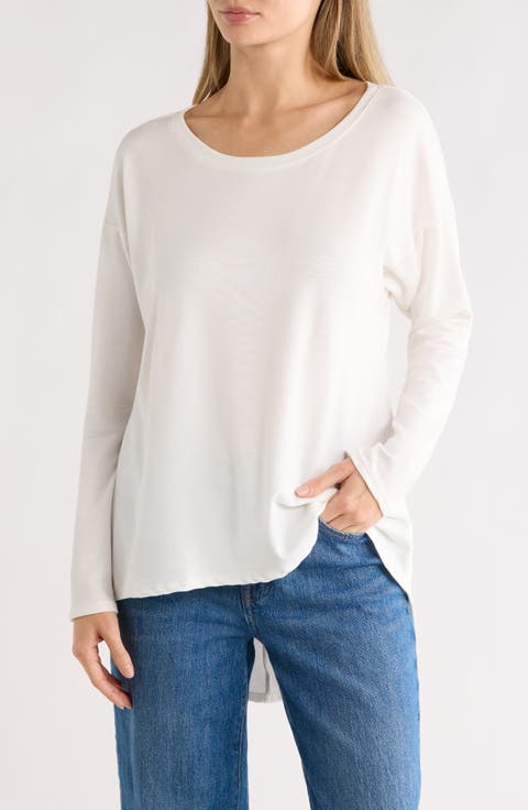 Boat Neck High-Low Sweater