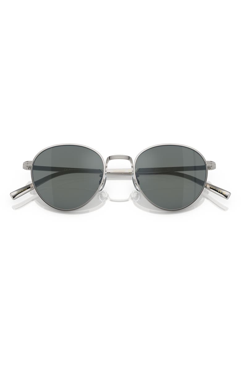 Oliver Peoples Rhydian 49mm Round Sunglasses, Alternate, color, Silver