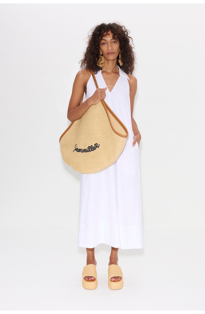 SIMONMILLER Nava Poplin Midi Dress, Alternate, color, Macadamia