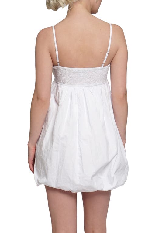 Know One Cares Bubble Hem Babydoll Minidress In White