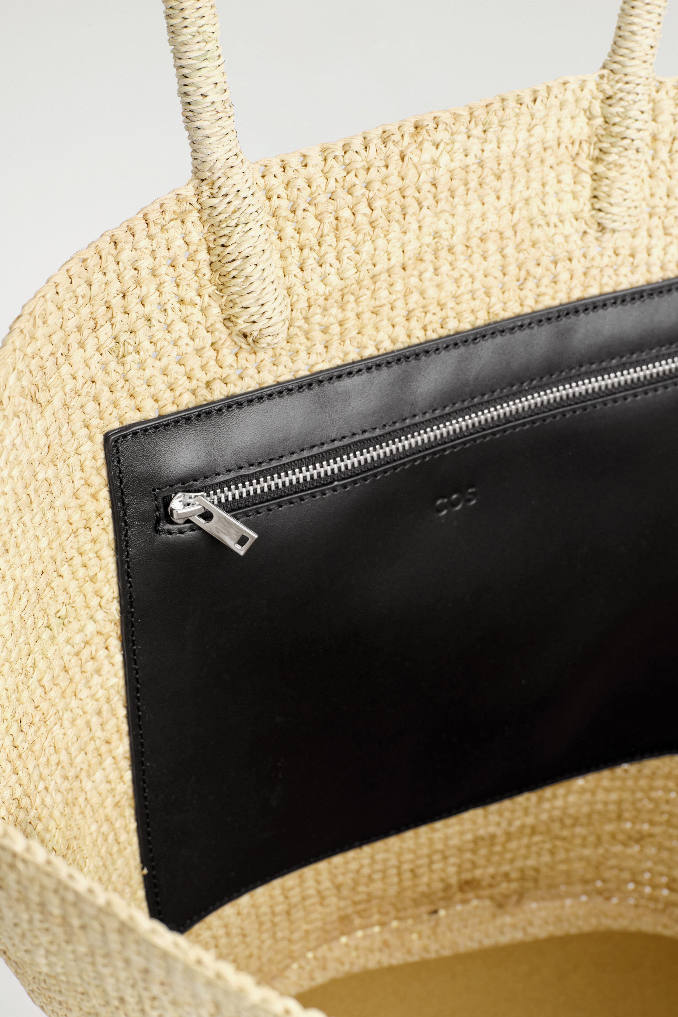 Hand-Woven Market Tote - Straw, Alternate, color, BEIGE