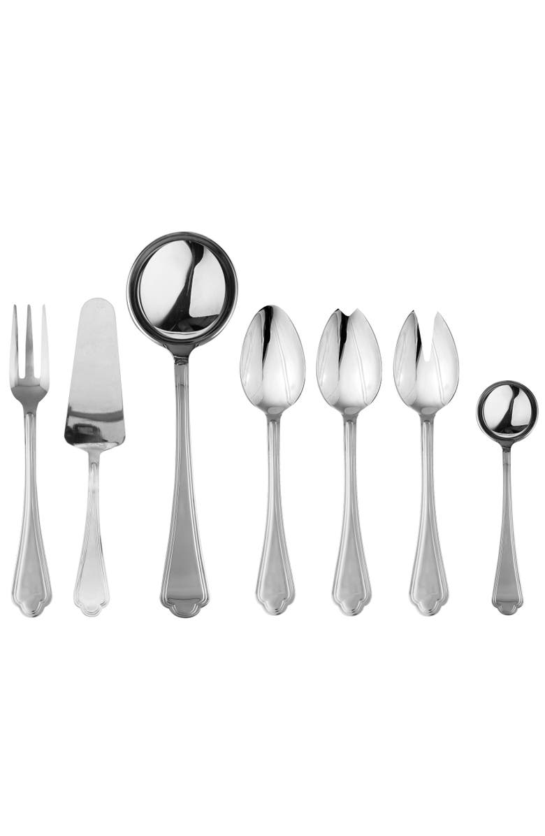 Mepra Leonardo Serving Set - 7 Pieces, Main, color, Silver