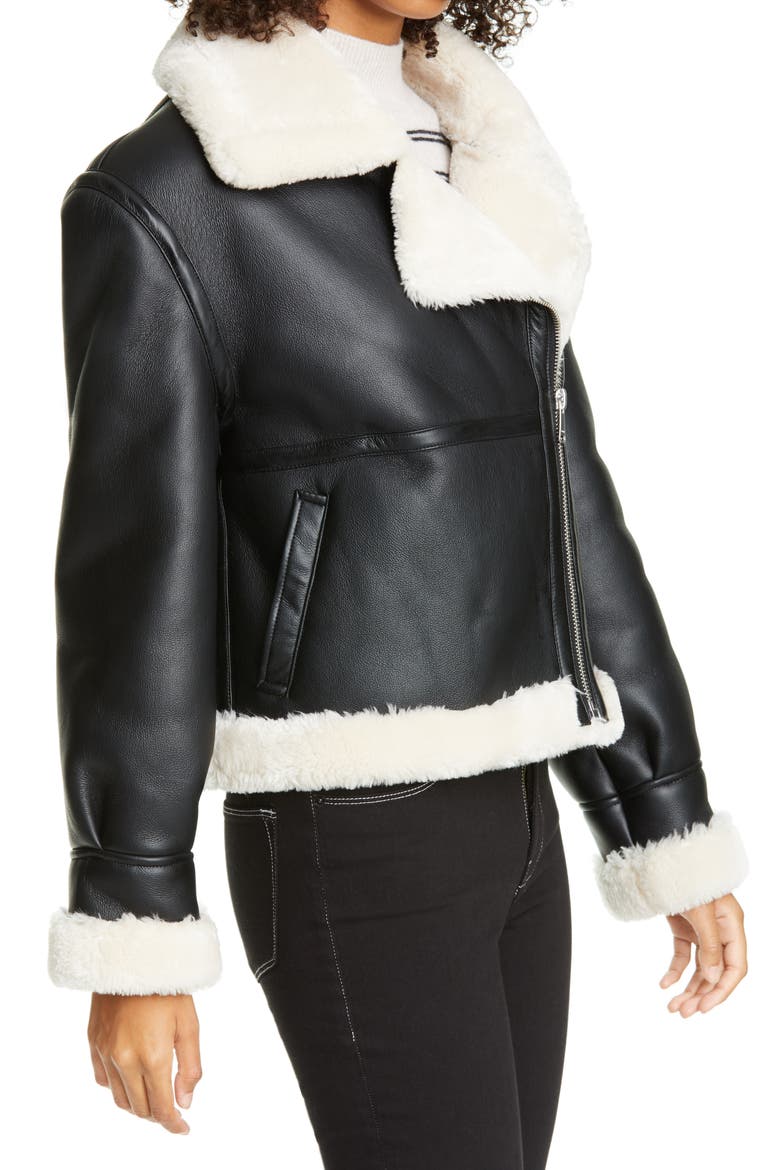 Faux Shearling Jacket, Alternate, color, NOIR MULTI