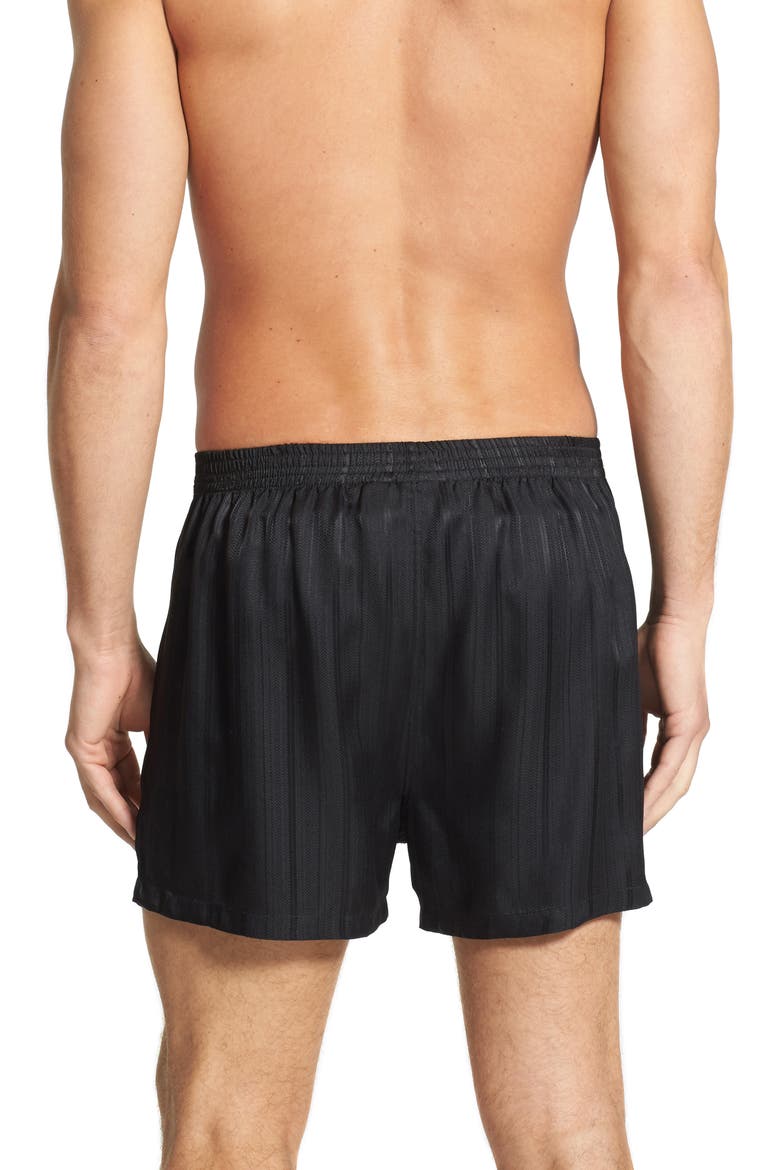 Herringbone Stripe Silk Boxer Shorts, Alternate, color, NIGHT