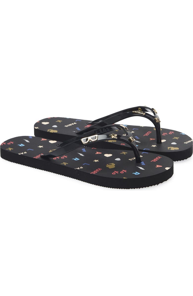 KARL LAGERFELD PARIS Zaid Flip Flop Sandal, Main, color, Black Multi