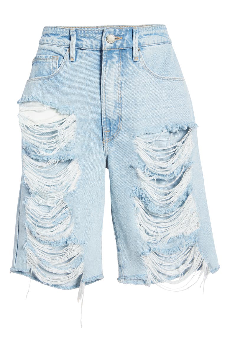 Good American Good '90s Extreme Rip High Waist Bermuda Shorts, Alternate, color,