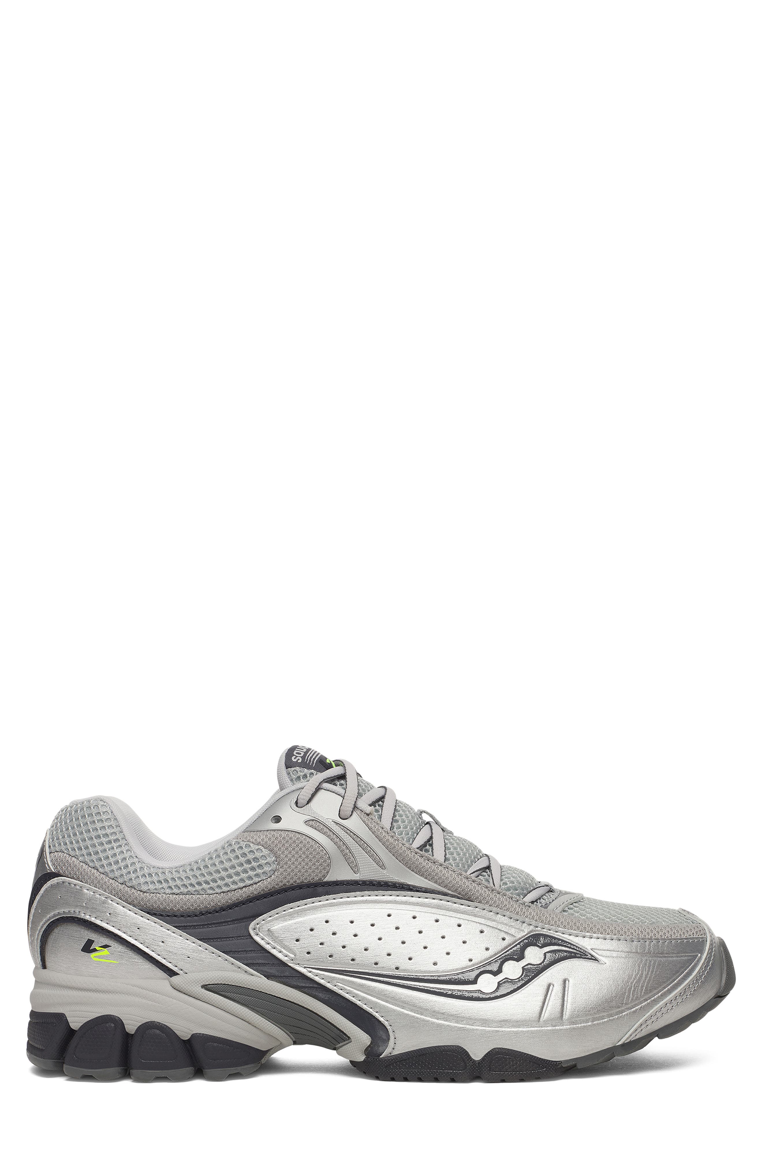 Saucony Gender Inclusive ProGrid v2 Sneaker, Alternate, color, Silver/ Navy