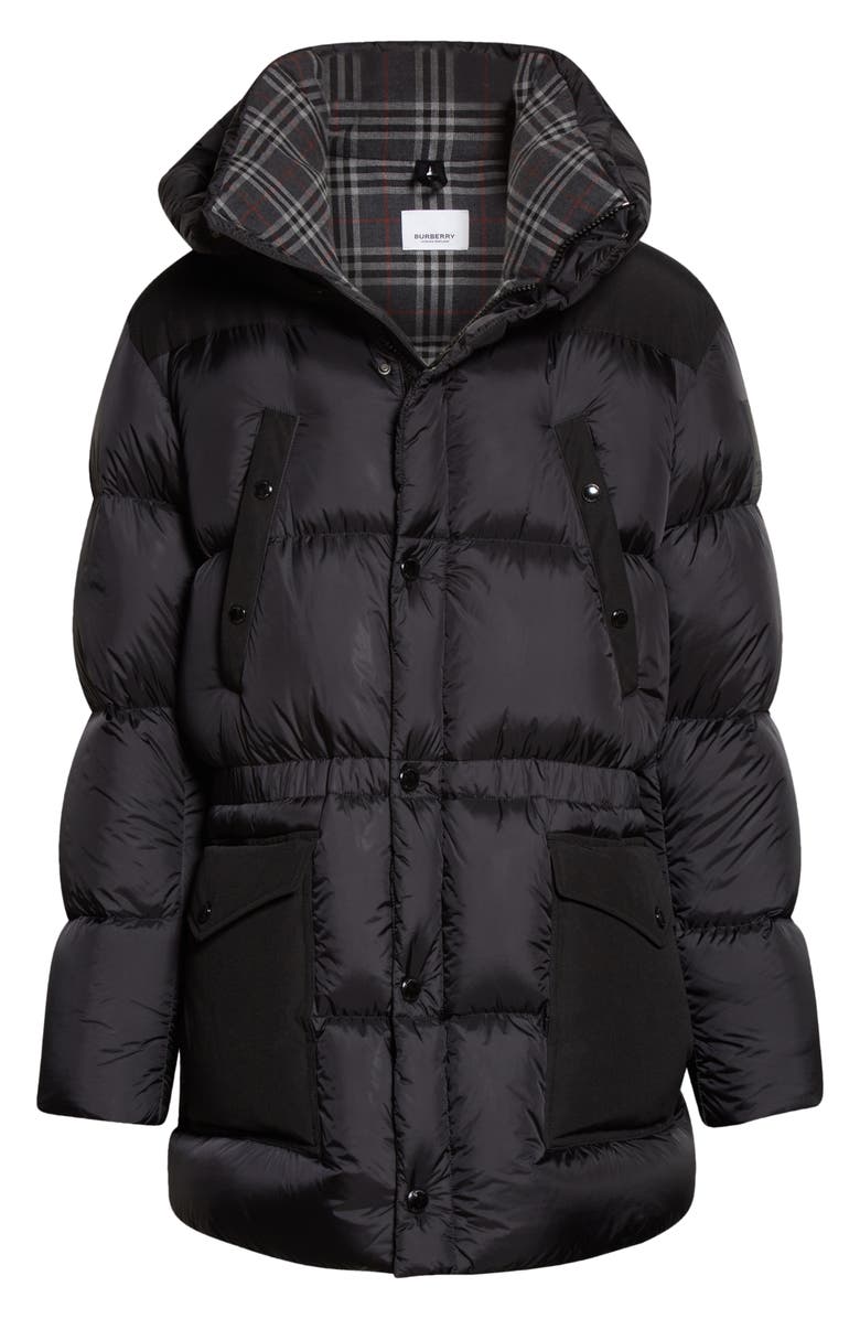 Burberry Lindford Check Lining Down Puffer Jacket, Alternate, color,