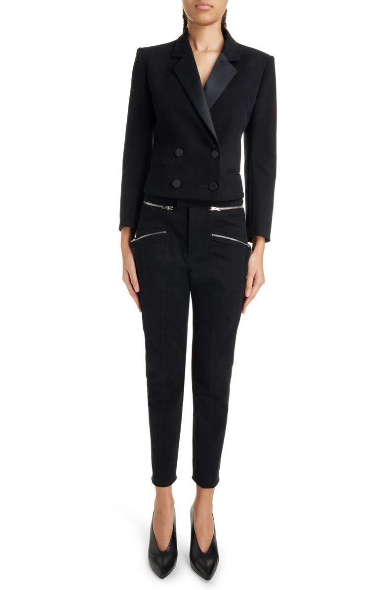 Isabel Marant Hasta Cotton Blend Crop Tuxedo Jacket, Alternate, color, 