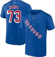 FANATICS Men's Fanatics Matt Rempe Blue New York Rangers Authentic Stack Name & Number T-Shirt
