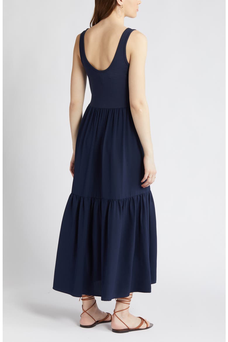 Mixed Media Tank Maxi Sundress, Alternate, color, NAVY BLAZER