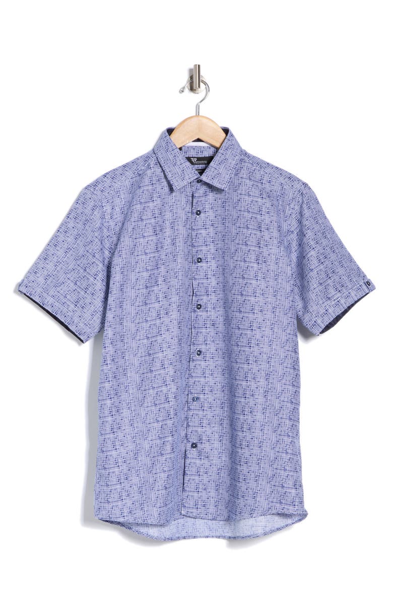 T.R. PREMIUM Print Short Sleeve Woven Button-Up Shirt, Alternate, color,