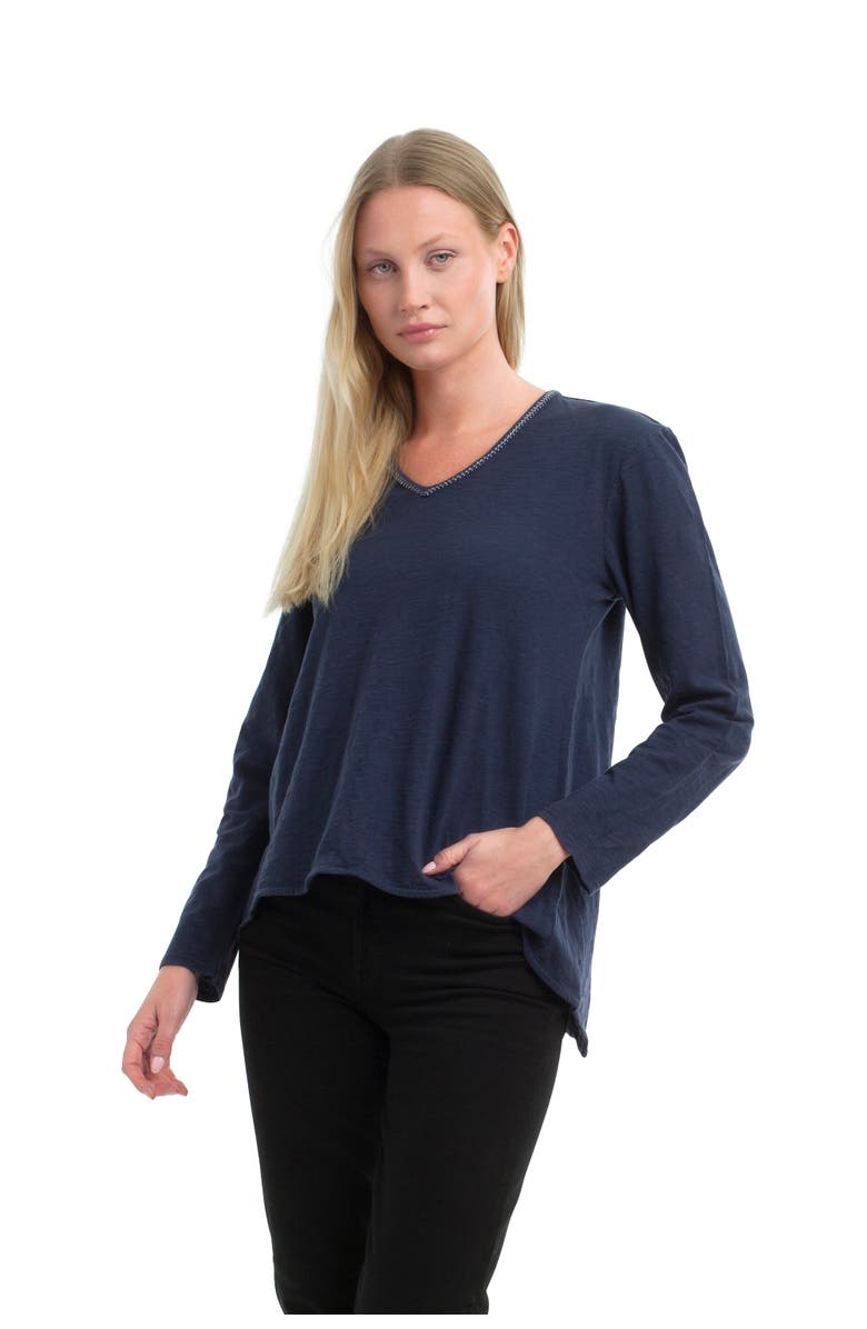 WILT Clothing Metallic Thread V-Neck, Alternate, color, 