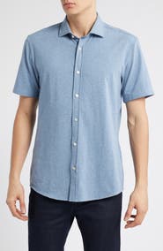 BOSS Roan Stretch Cotton Button-Up Shirt