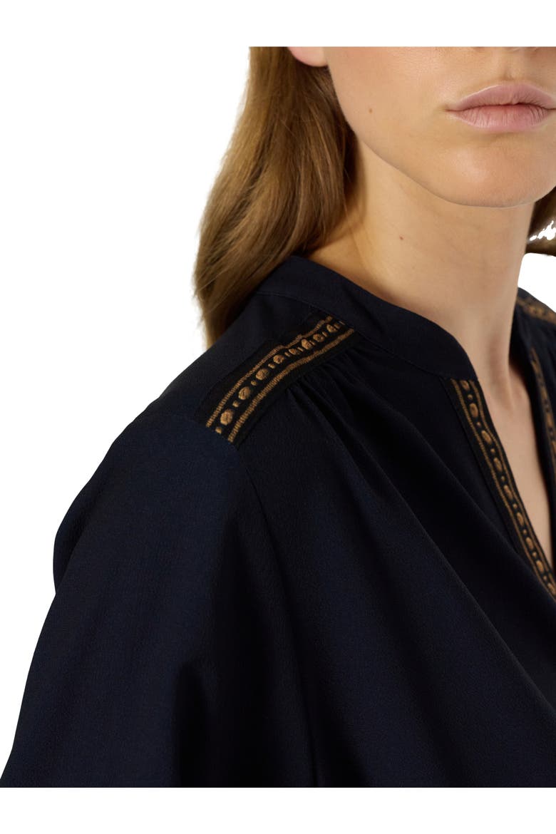 Aurelie Embroidered Pattern Blouse, Alternate, color, Navy Blue