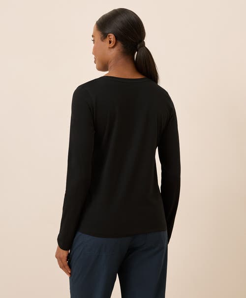 Pact Organic Cotton Softspun Long Sleeve Scoop Neck Tee In Black