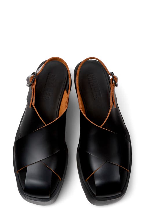 Camper Billie Slingback Platform Sandal In Black