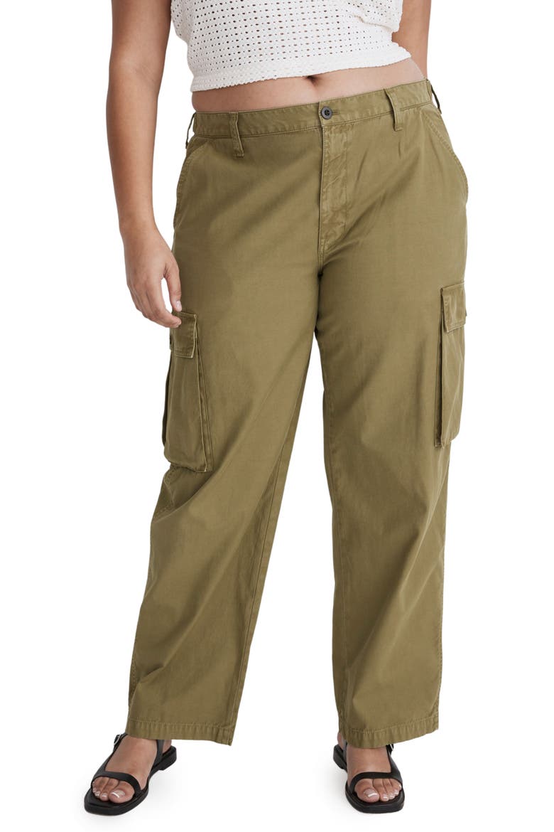Garment Dyed Low-Slung Straight Leg Cargo Pants, Alternate, color, CLASSIC OLIVE
