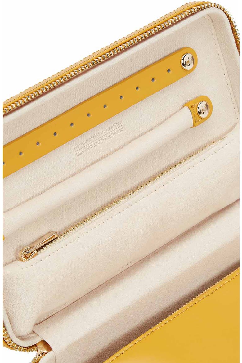 Maria Zip Rectangle Jewelry Case, Alternate, color, MUSTARD