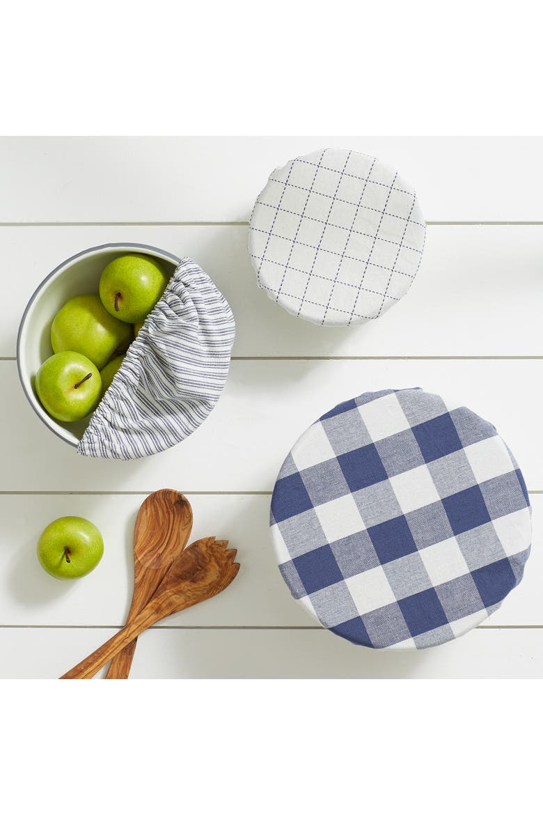 Reusable Cotton Dish Cover Set/3, Alternate, color, French Blue