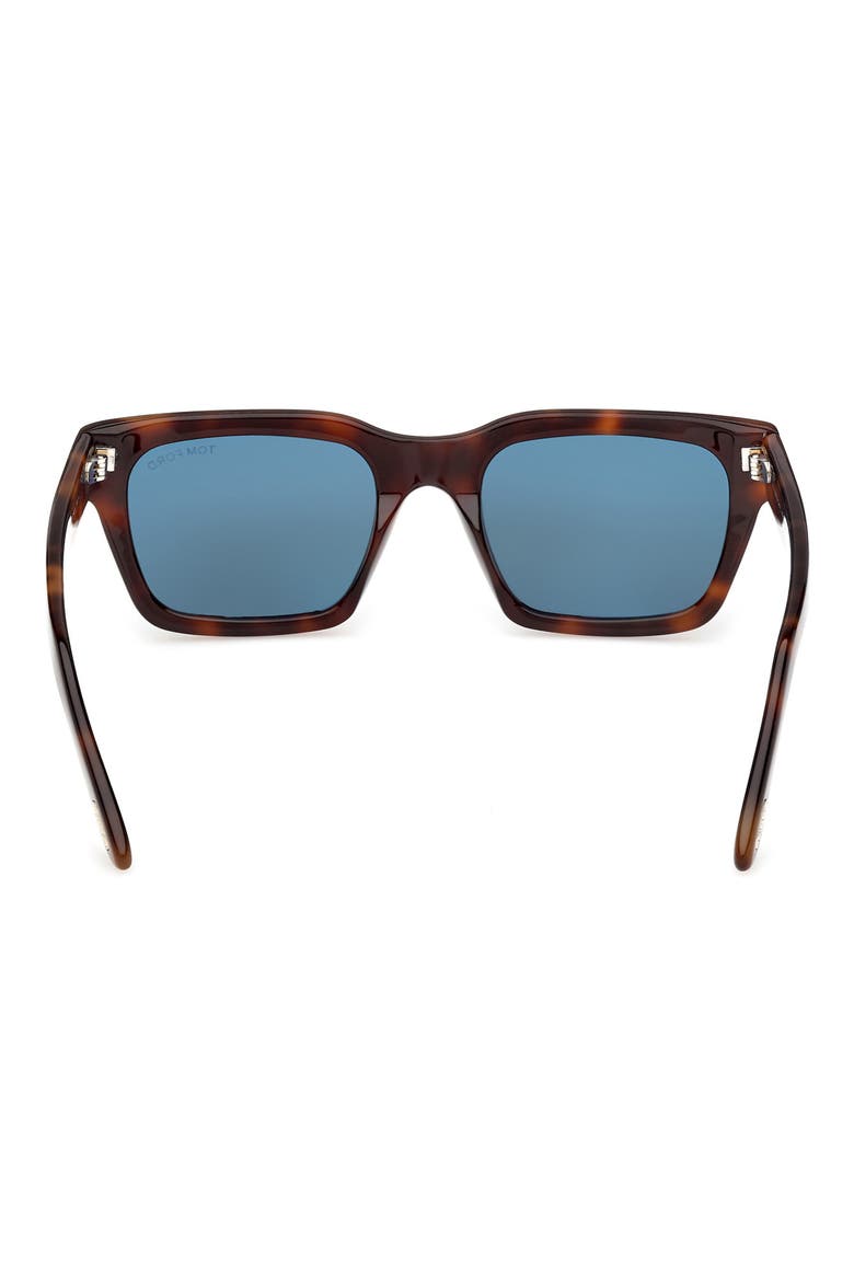 Andy 53mm Square Sunglasses, Alternate, color, SHINY HAVANA / TEAL LENS