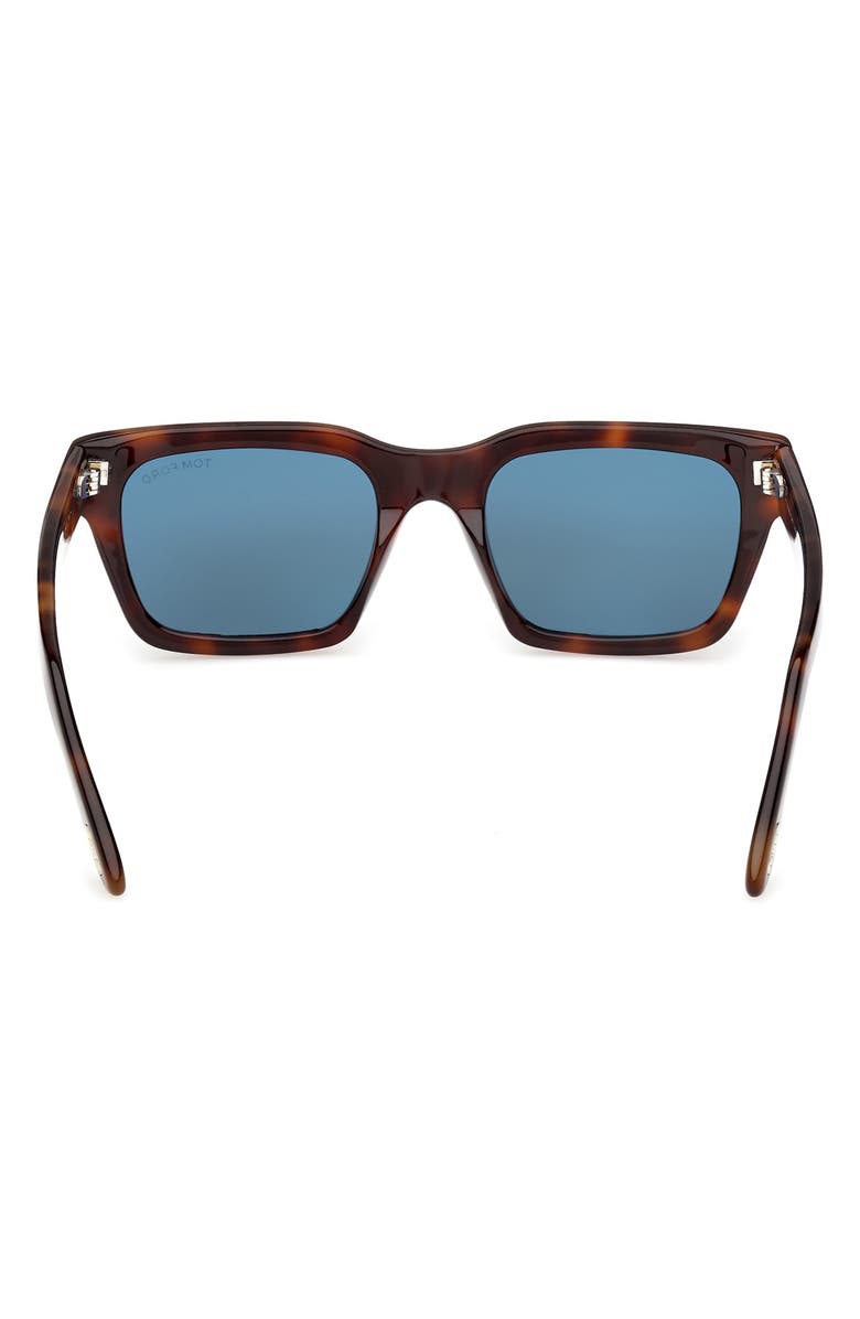 TOM FORD Andy 53mm Square Sunglasses, Alternate, color, Shiny Havana / Teal Lens