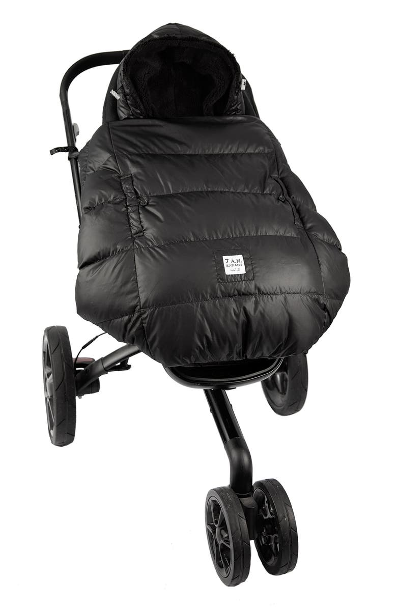 7 A.M. Enfant K-Poncho Heavyweight 3-in-1 Baby Carrier Cover, Alternate, color, Black Plush Heavyweight
