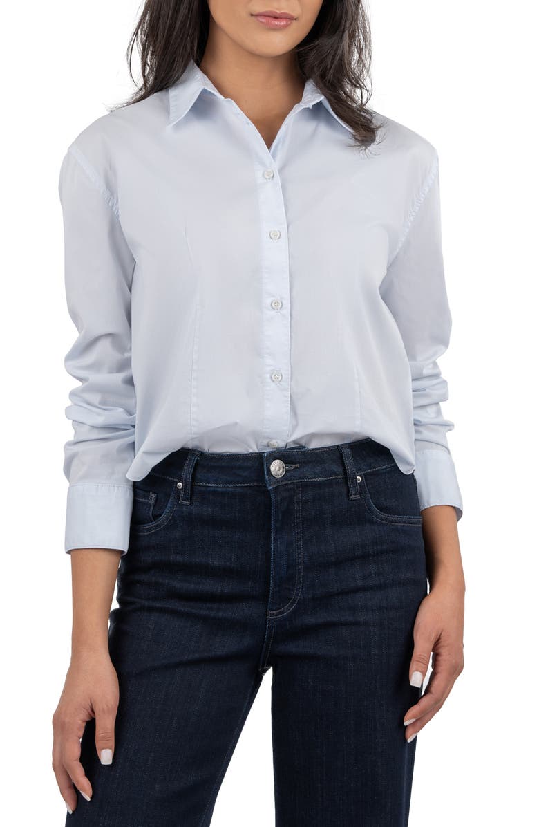 KUT from the Kloth Milla Crop Shirt, Main, color, Light Blue