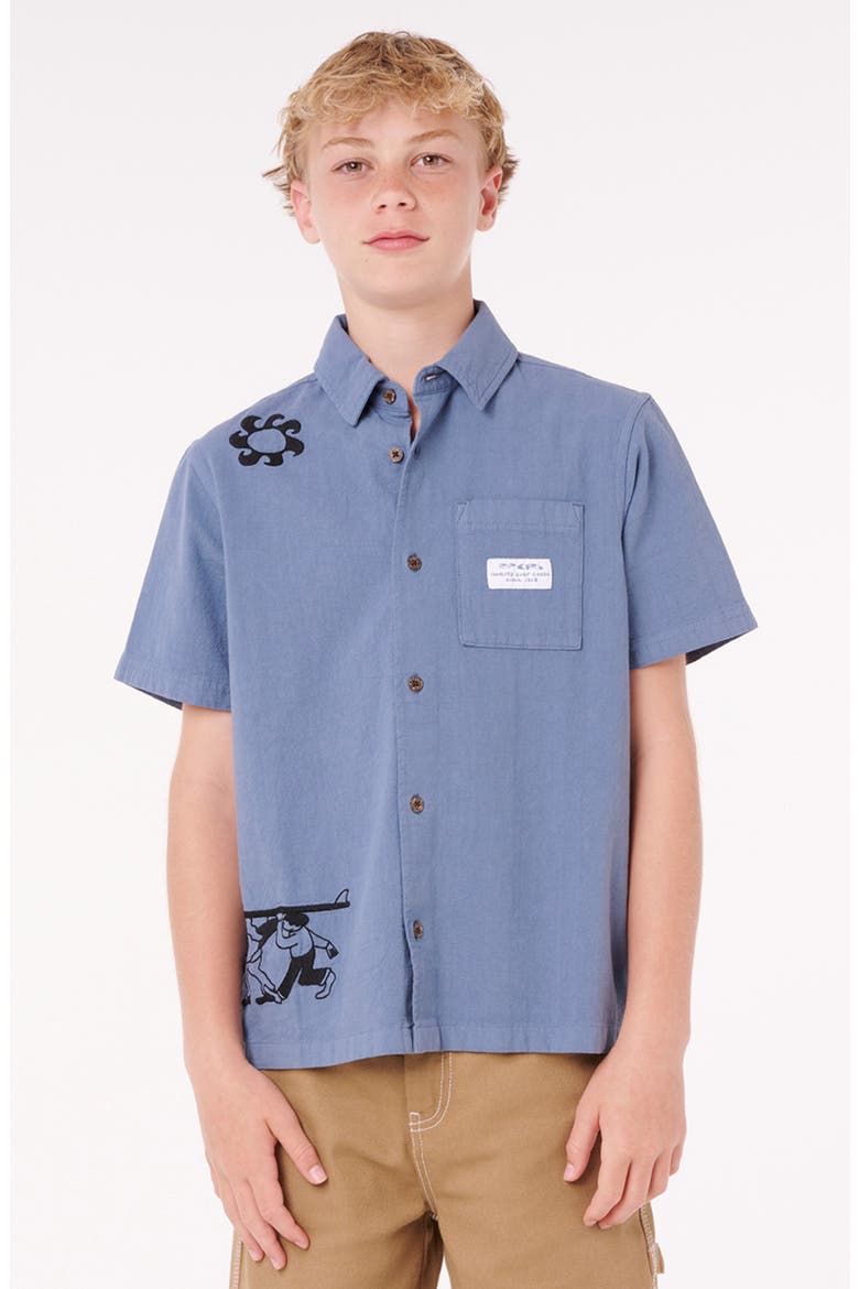 Kids' Williams Button-Up Shirt, Main, color, BLUEFIN